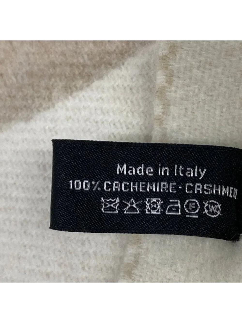 Chanel Scarf Beige Ivory CC Logo Cashmere